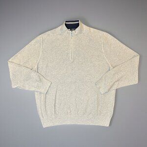 Brooks Brothers 100% Cotton Gray 1/2 Zip Long Sleeve Shirt Sweater Men's Size XL